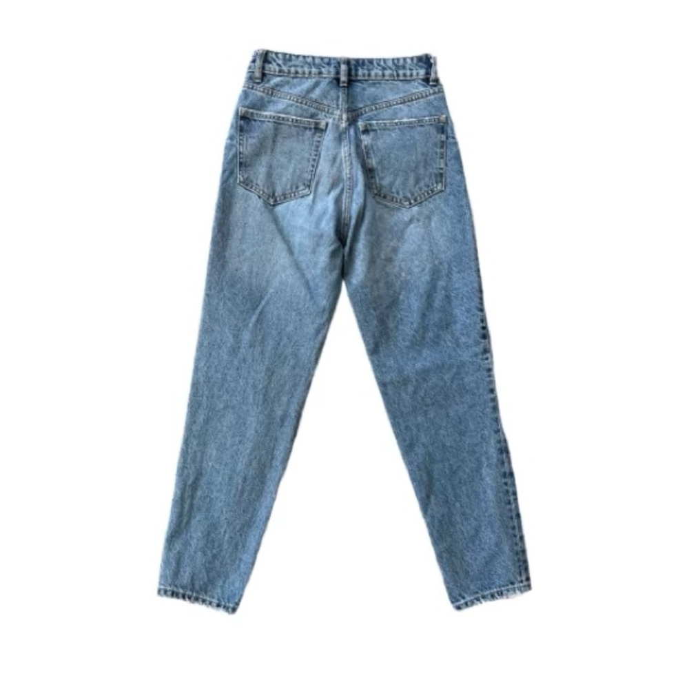 Zara High Waist Straight Leg Medium Wash Denim Jeans - Picture 2 of 4